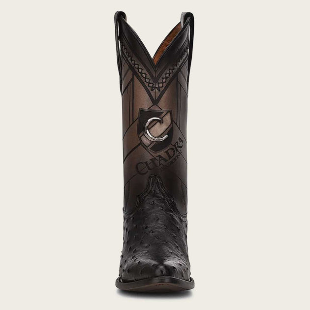 Cuadra Mens Engraved Ostrich Leather Western Boot CU554 2C2FA1