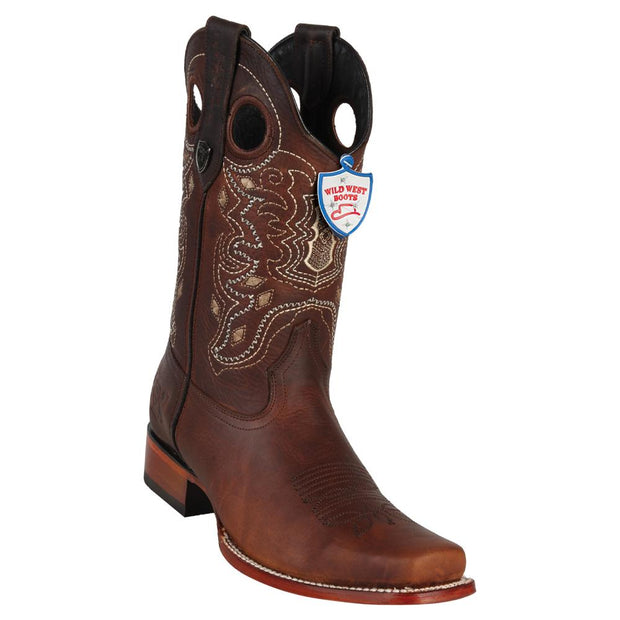 Wild West Boots Men's Hombre WALNUT Leather Square Toe Boots 818