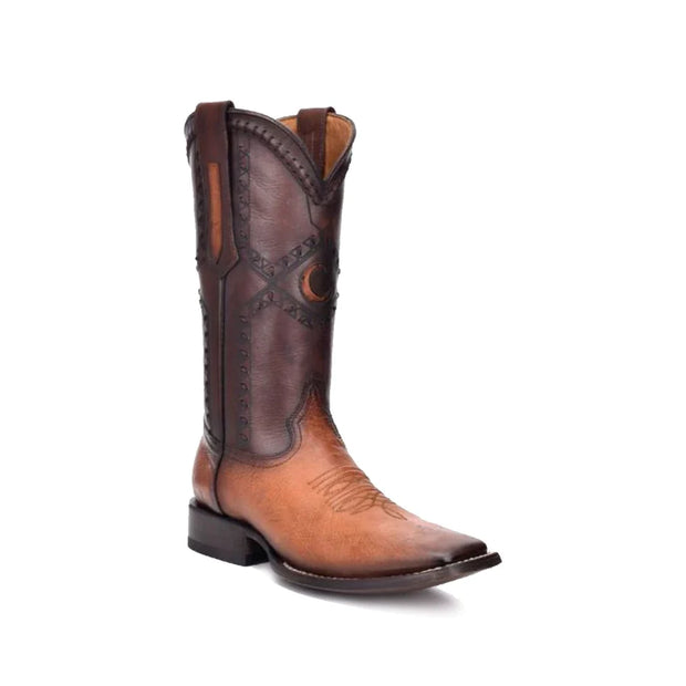 CUADRA MENS 3Z01AB Ostrich Belly Flame Miel Wide Square Toe