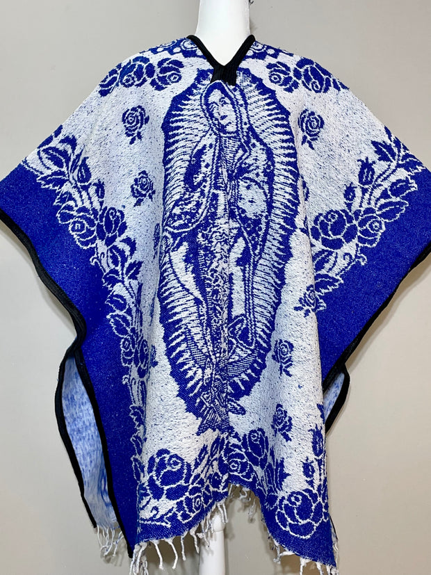 GABAN VIRGEN DE GUADALUPE AZUL OSCURO Virgen de Guadalupe Poncho Sarape Gaban, Guadalupe Sarape