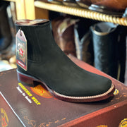 Los Altos Boots Nobuck Black Square Toe Botines Handcrafted 82B6305