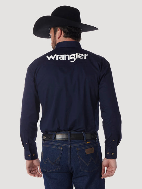 Wrangler logo deals long sleeve shirts
