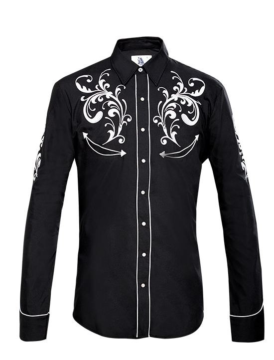 Rangers Western Style Shirt Jinete 103CA01 Black