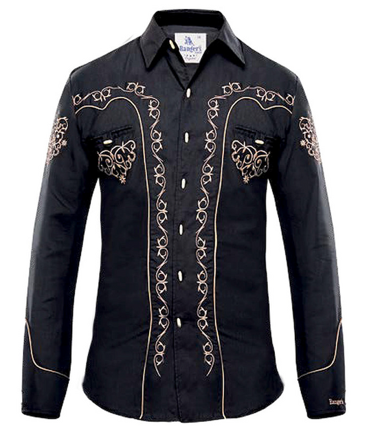 RANGERS CHARRO STYLE SHIRT BLACK 027CA01 The Little