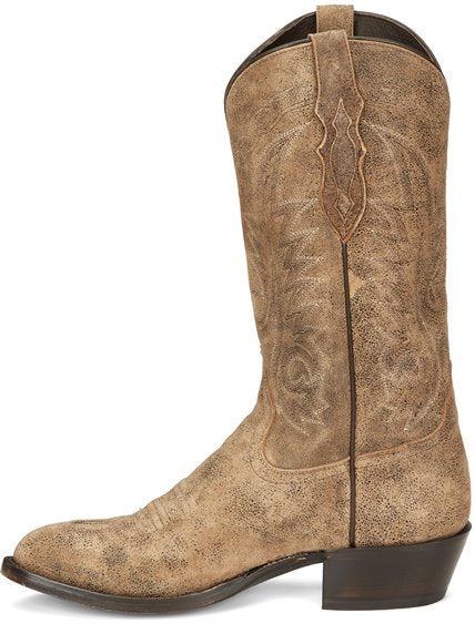 Tony Lama Mens Outpost Desert Tan Goat Leather Western Boots - Round Toe TL3022