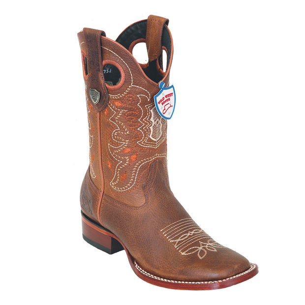 Mens Wild West Boots 824 Wide Square Toe Grisly - Honey