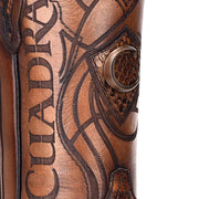 Cuadra Mens Engraved honey python leather western boot 1J1NPH