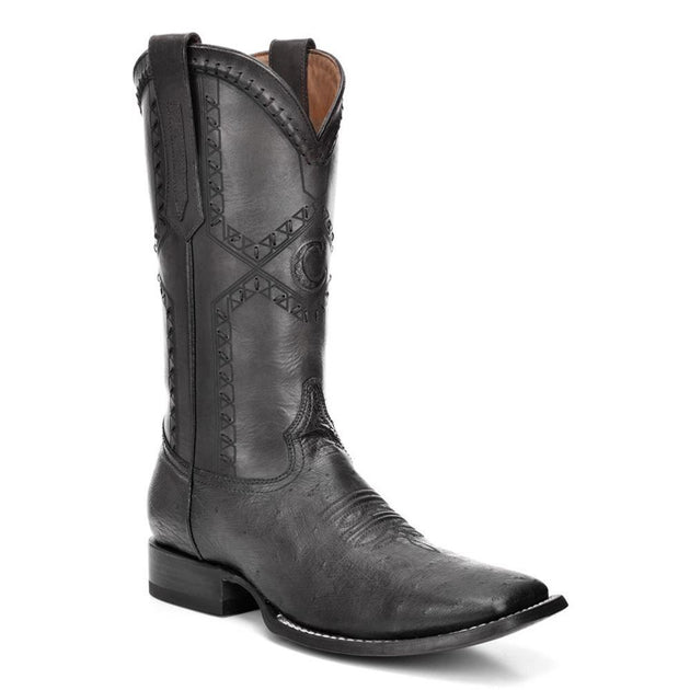Men's Belly Ostrich Square Toe Western Boot