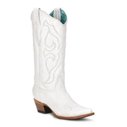 CORRAL WOMEN'S EMBROIDERED TALL WESTERN BOOTS - SNIP TOE WHITE