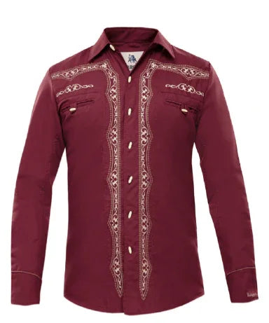 Camisa Charra Caballero Color Vino