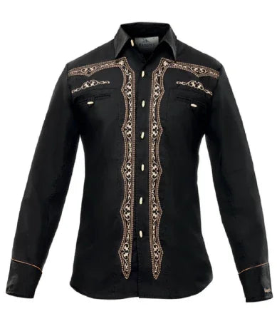 Camisa Charra Caballero Color Negro