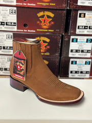 82BM LOS ALTOS BOOTS NOBUCK SHEDRON WIDE SQUARE TOE ANKLE BOTIN