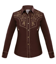 Camisa Dama Rafael Amaya Western Style 041DA01 Color Cafe