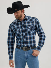 Wrangler® Logo Button-Down Plaid Shirt