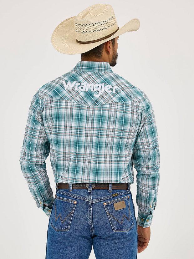 Wrangler Logo Button-Down Plaid Shirt