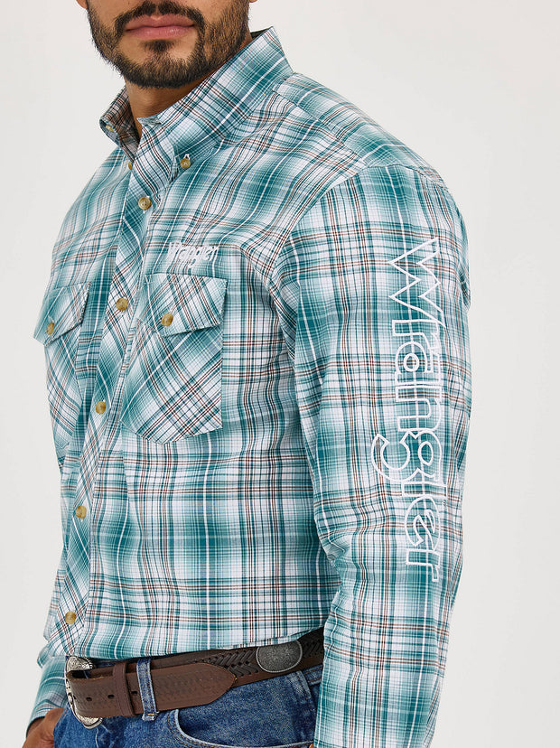 Wrangler Logo Button-Down Plaid Shirt