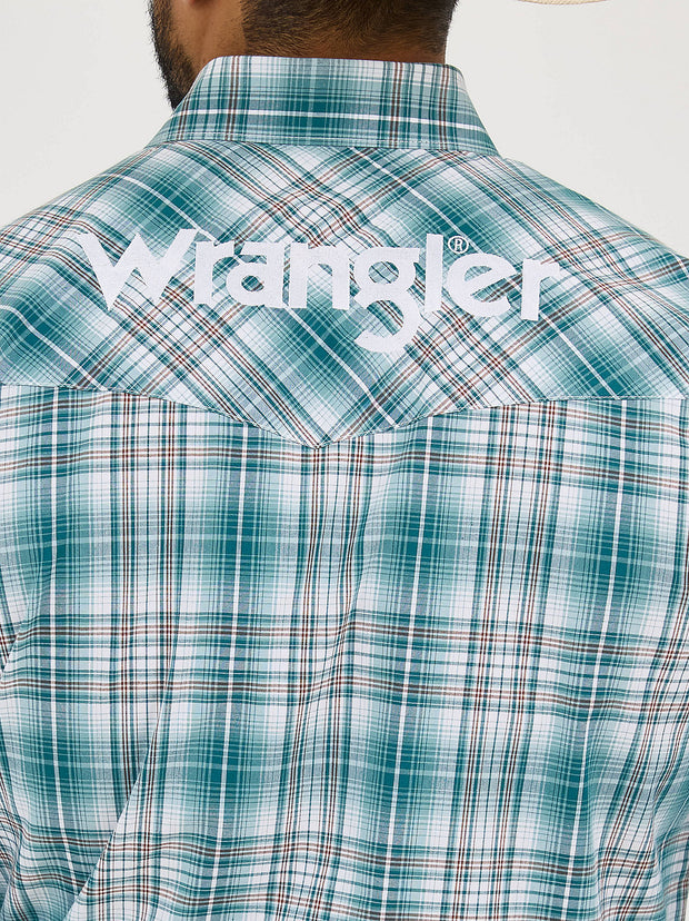 Wrangler Logo Button-Down Plaid Shirt