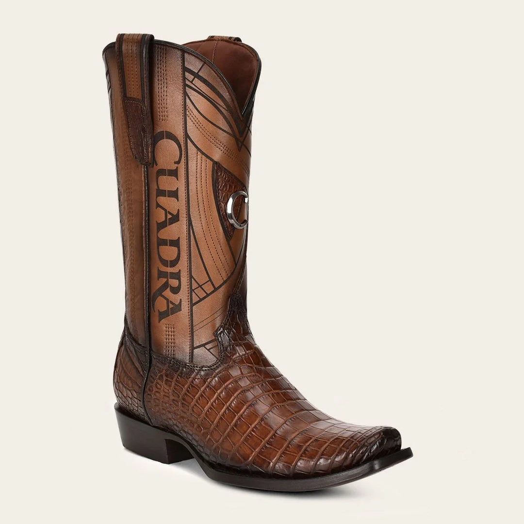 Cuadra Mens Brown Western Cowboy Moreletti Leather Boots For  display picture 1