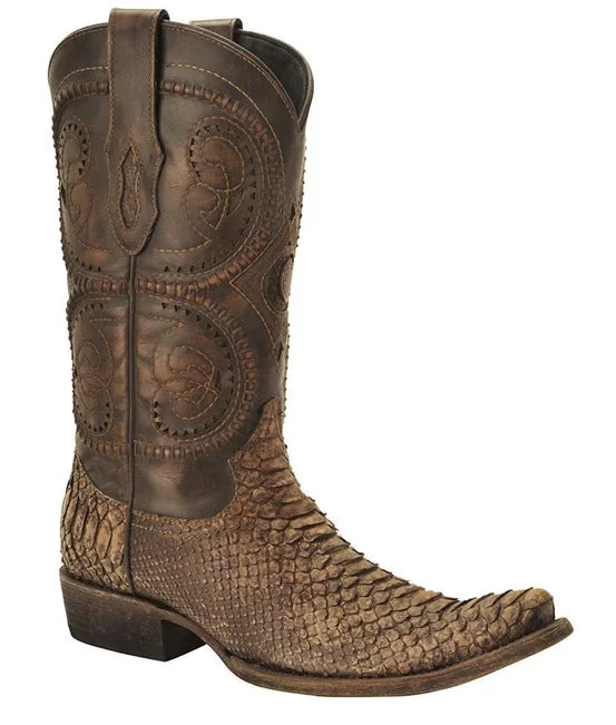 Cuadra Mens Python Tall Cacao The Little Ranch