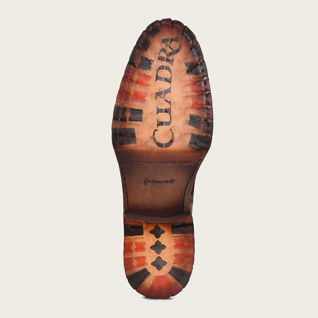 Cuadra Mens engraved honey python leather boot