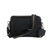 Cuadra Women Bag DU637 LD Black Stingray Zipper & Studs Bag - Black