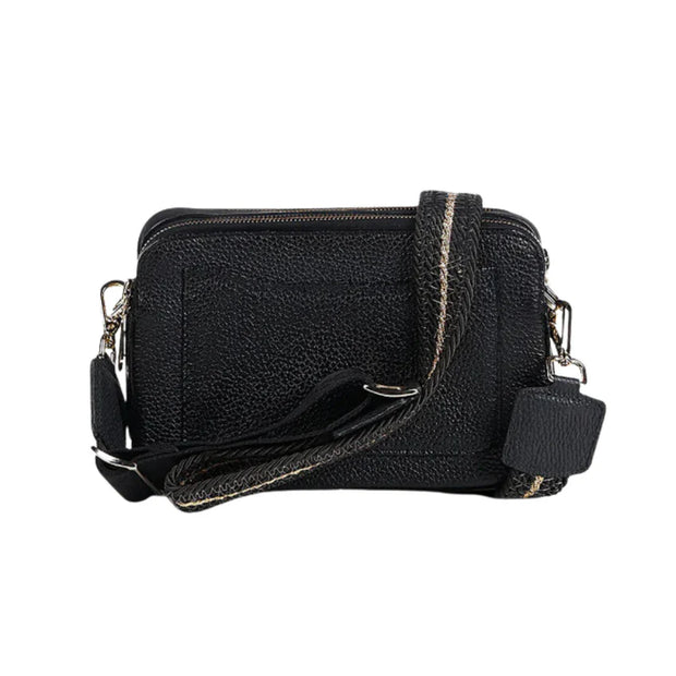 Cuadra Women Bag DU637 LD Black Stingray Zipper & Studs Bag - Black