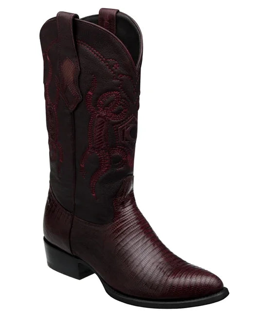 Cuadra Mens Lizard Semi-oval Burgundy