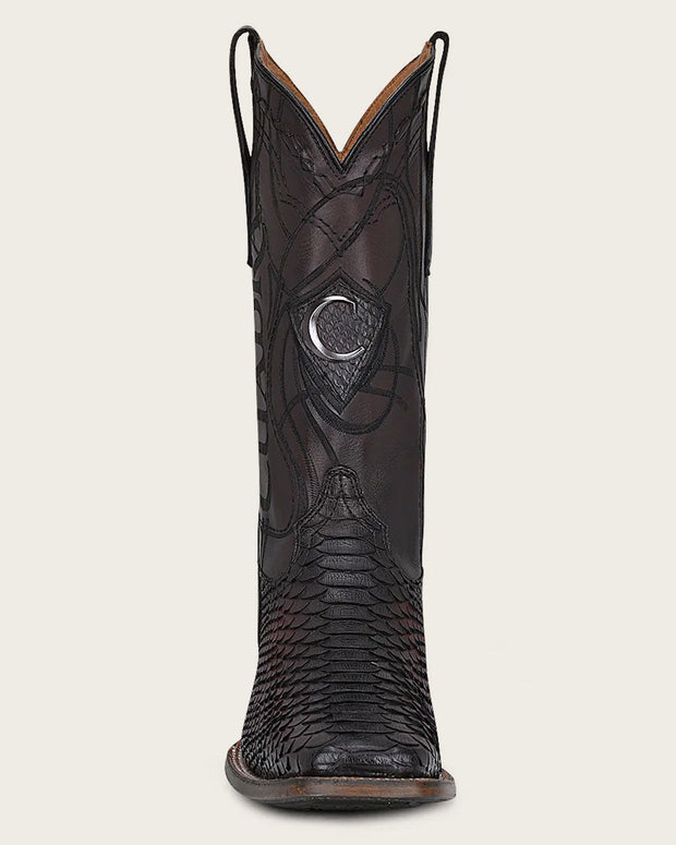 Cuadra Mens ENGRAVED MAHOGANY PYTHON WESTERN BOOTS CU746