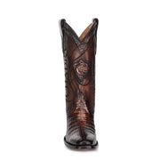 Cuadra brown dress cowboy exotic caiman leather boots for men