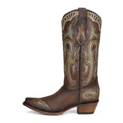 Corral Women's Embroidery Wing Tip Snip Toe Brown C3925