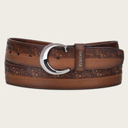 Mens Cuadra honey casual western cowhide leather belt CS321RS