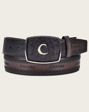 Cuadra Mens Black Western Ostrich Belt BC205