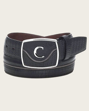 Men’s Cuadra Engraved Black Leather Western Belt – BC201 CV414RS