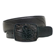 Cuadra Mens Black Cayman Leather Belt - BC281