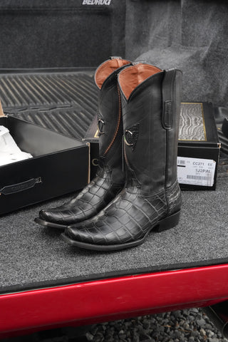 Cuadra Mens Alligator Mississippi Lomo Black CC269