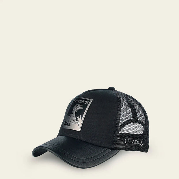 CC116 Cuadra Leather Hat Ostrich Patch Cap