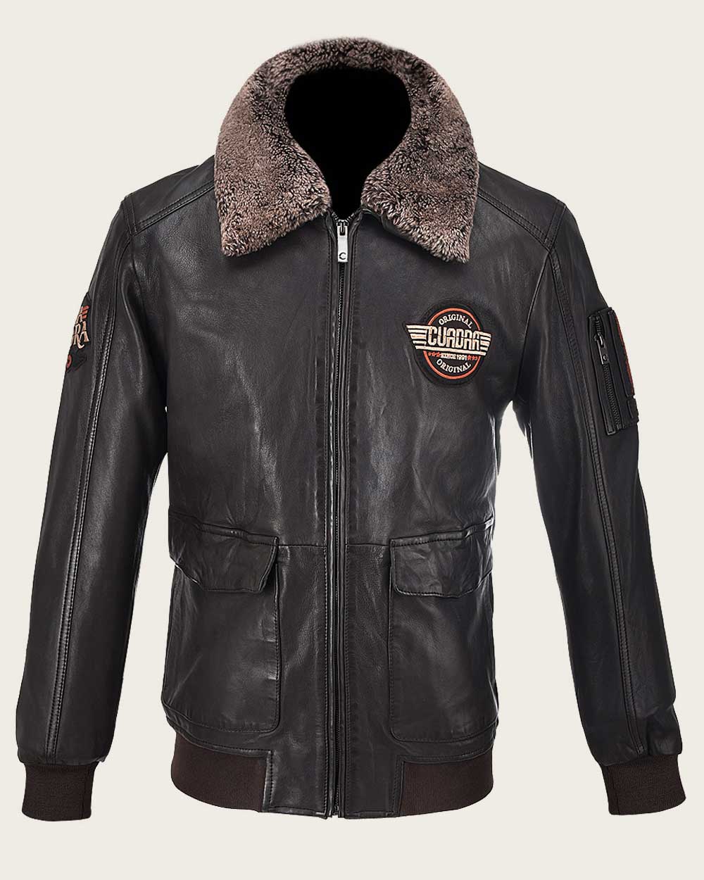 CUADRA BROWN AVIATOR STYLE JACKET – The Little Ranch