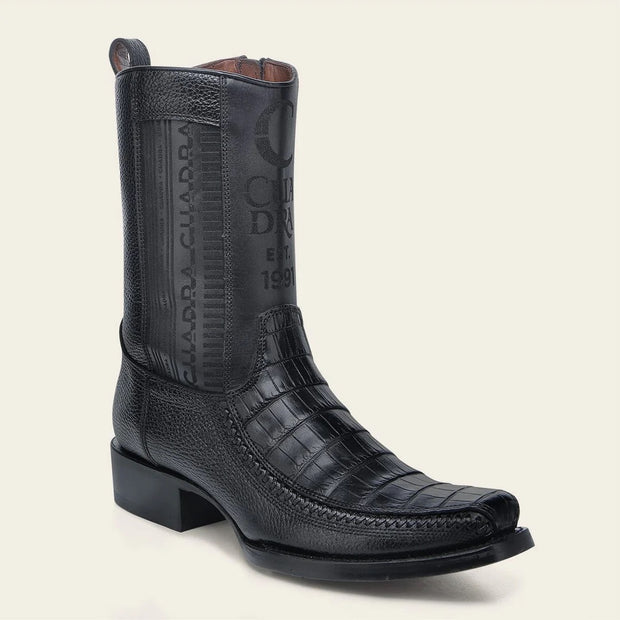 Cuadra Mens Engraved Black Fuscus Western Boots
