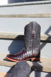 Los Altos Mens Boots Caiman Black Cherry