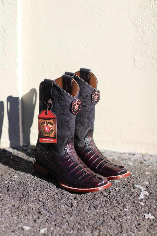 Los Altos Mens Boots Caiman Black Cherry