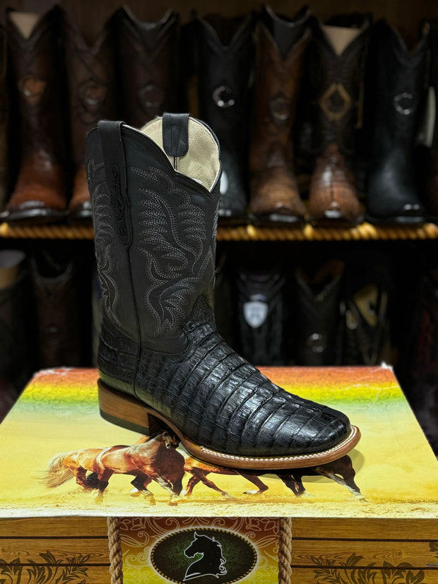 Vaquero Bronco Boots BLK Print Caiman