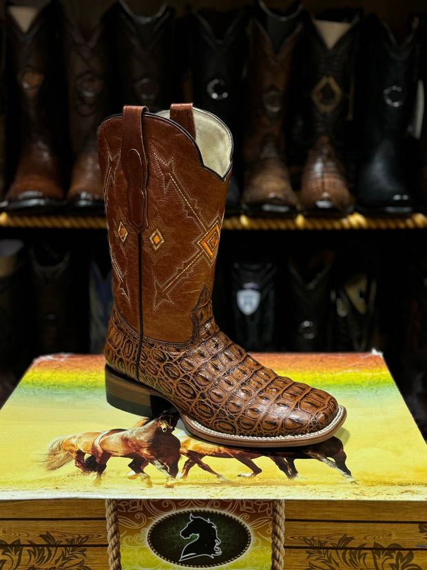 Vaquero Bronco Boots Honey Print Caiman