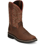 Justin Men's Driller II 11" Waterproof Western Work Boot -Brown- SE3116