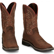 Justin Men's Driller II 11" Waterproof Western Work Boot -Brown- SE3116