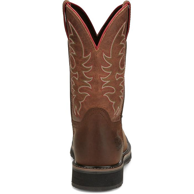 Justin Men's Driller II 11" Waterproof Western Work Boot -Brown- SE3116