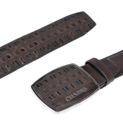 Cuadra Men's Embroidery Black Western Leather Belt BC401