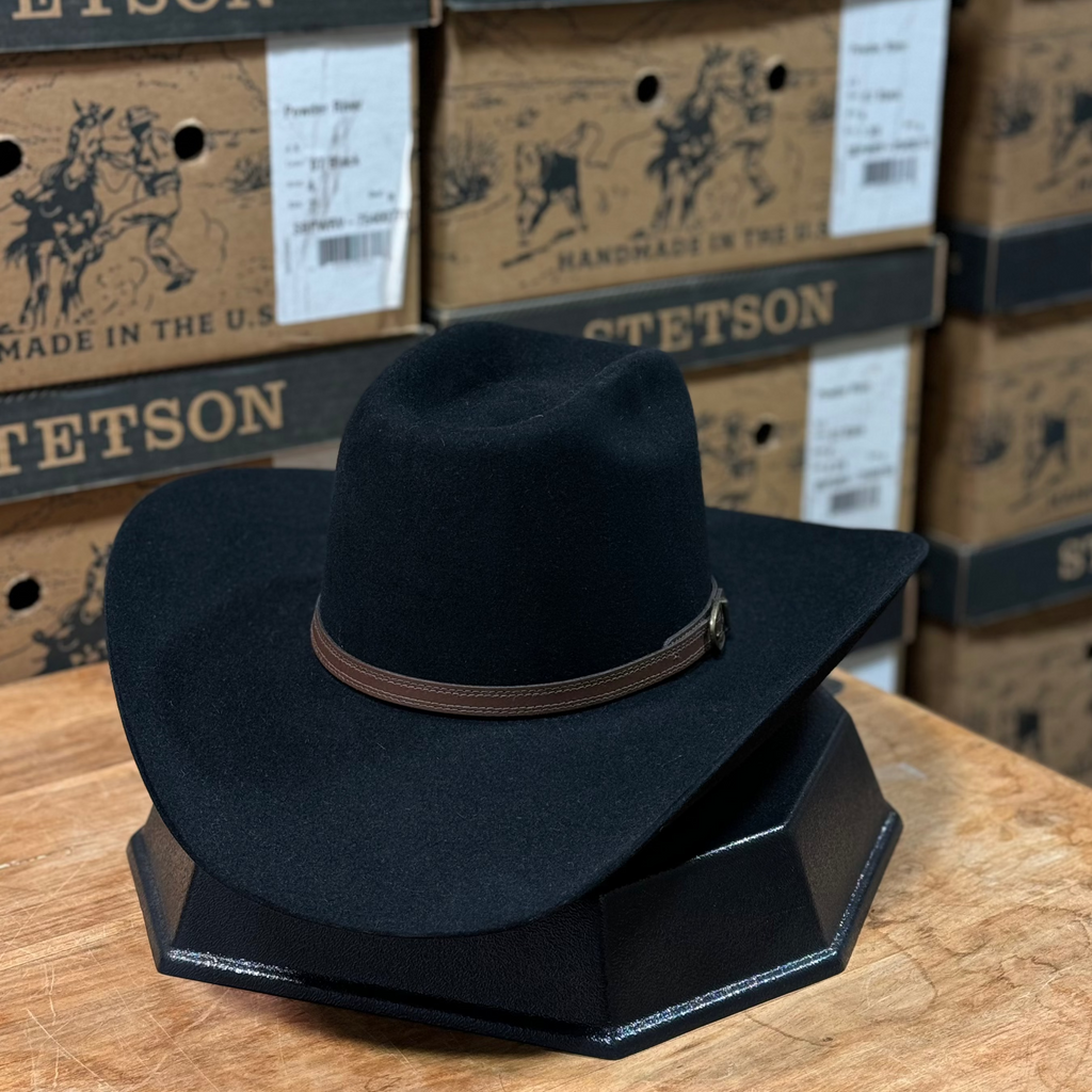 【美品】stetson 7X Stetson Unisex Powder River 4X Felt Cowboy Hat Mink 7 1/4