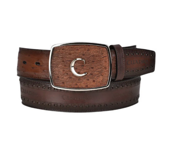 Cuadra Mens Genuine Ostrich Leather Belt - BC278