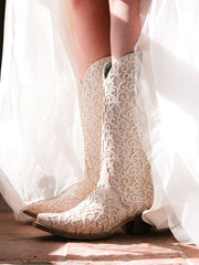 CORRAL C4050 LADIES WHITE GLITTER BOOT