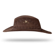 Brunello’s Leather Hat in Coffee Brown